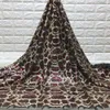 Fabric Latest African Laces 2021 Glitter Sequin Lace With Tassel Silver Nigerian Fabrics Robe Dentelle Femme 5yard/setAJ-