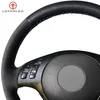 Black Suede Leather Steering Wheel Cover for BMW 3 Series E46 2000-2006 5 Series E39 2000-2003 E53 X5 Z3 E36 2000-2002300v