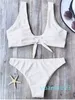 Groothandel-vrouwen Bikinis Push Up Bikini Set Badmode Knoopt Ronde Hals Vrouwelijke badpak Biquini Braziliaanse strand badpak
