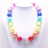 Rainbow Color Baby Kid Chunky Beads Necklace Fashion Children Chunky Necklace Bracelet Girl Chunky Jewelry Set