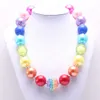 Couleur arc-en-ciel bébé enfant grosses perles collier mode enfants gros collier Bracelet fille gros bijoux ensemble