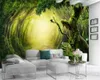 Túnel da fantasia 3d Wallpaper Mural em Green Forest Sala Quarto Fundo da parede Decoração Mural Wallpaper