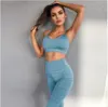 2 Piece Set Women Yoga Set High Wasit Tracksuit Clothes Sexy Crop Top Slim Fitness Set Mesh Patchwork Womens GYM Outfits