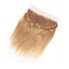 Braziliaans Maagdelijk Haar 27 Echt haar Recht 13X4 Kant Frontaal Met Babyhaar Honingblond Zijdeachtig Striaght 1024inch6516035