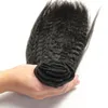 Brezilyalı Kinky Düz İnsan Saç Klip Saç Uzatma Bakire Saç 10 Adet / takım Kaba Yaki yaki klip uzantıları 120 g / takım