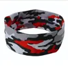 Sport Camouflag Headband Elastic Fitness Yoga Sweatband Utomhus Gym Running Tennis Basketball Wide Hårband Hårtillbehör TLYP428