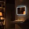 Specchi Specchio da bagno quadrato per bagno interno Striscia luminosa da incasso Touch LED Specchio da bagno Silver Vanity Lights