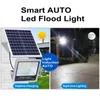 Solar Flood Lights Outdoor Street LED Light 40W 60W 80W 100W 120W vägglampor med fjärrkontroll för gård, trädgårdsrännan