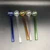 Transparante oliebrander pijp effen kleur helder pyrex glazen rokende pijpen pocket waterpijp shisha water bongen accessoires handgemaakte 1 8PS E19