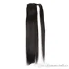 Brazilian remy hair wrap ponytail horse tail clips in on human hair extension straight wave