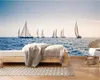 3D home wallpaper mooie blauwe zee zeilcruise custom mooi oceaan landschap zijde muurschildering behang