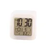 LED Digital Alarm Clock 7 Color Changing Electronic Display Watch Temperature Sounds Calendar Control Desktop Clock