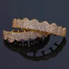 Hiphop grillz tänder mode kropp smycken kubik zirkonium is ut guld grillz tandgrillar 64980104658037