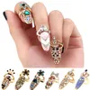 Moda strass Carino Bowknot Finger Nail Ring Fascino Corona Fiore Cristallo Personalità femminile Nail Art Anelli Ridimensionabile Knuckle Party Ring