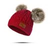 Zimowy kapelusz dla dziewcząt chłopcy pomp pomps dzieci dzianinowe czapki grube niemowlę ciepłą czapkę