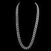 Nova chegada banhado a ouro Bling Diamond Hiphop Mens Cuban Link Chain Colar 15mm Curb Long Gargantilha Correntes Rapper Jóias Presentes para Homens Caras