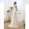 New Empire Bohemian Wedding Dresses Cheap Maternity Gown Cap Sleeve Keyhole Lace Up Backless Chiffon Summer Beach Pregnant Bridal Gowns 1170