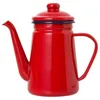 1 1L högklassig emalj kaffekanna Häll över mjölkvatten kanna BARESTA TEAPOT Kettle för gasspis och induktionskokare Red249L