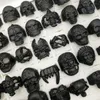 Fashion newest 30pcs/lot Gothic Punk Skull band Rings black Tough Guy retro mix Styles Men's Women's Jewelry Gift(size:18mm-23mm)