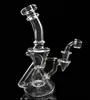 8.2 inch Glass bong Recycler Amazing vortex Recycler oil rigs bongs beaker perc 14.4mm joint with bowl or quartz banger