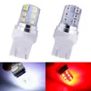 Haute qualité 10 pièces/lot T20 7443 lumières flash stroboscopiques 12 SMD 2835 LED feux de recul en Silicone feu de freinage lampe de stationnement blanc rouge lumières de voiture