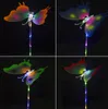 LED che cambia colore della luce Farfalla Stick lampeggiante Blinky Light Up Princess Wand Party Festival Night Decoration Regalo di compleanno lungo 65 cm