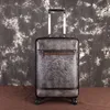 Horizon famoso designer bagagem conjunto, alta qualidade u couro mala de couro, rodas universais carry-ons, grade transportador padrão ,, trole de caixa de arrasto