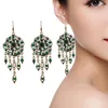S1467 Bohemian Fashion Jewelry Vintage Earrings Women039s Rhinstone Hollowed Dangle Tassels Earrings6100584