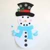 DIY vilt kerst sneeuwpop ornamenten niet-geweven stoffen vilt sneeuwpop DIY deur muur opknoping decoratie 1 set handgemaakte puzzel sneeuwpop