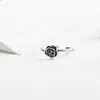 Genuine 925 Sterling Silver Rings Vintage Rose Flower New Arrival Open Adjustable Ring for Women Fine Jewelry Gift Wholesale YMR227