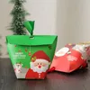 Julpresent Box Apple Gift Box Jul Decoration for Home Santa Claus Mönster Läder Rope Candy Paper Bag9873406