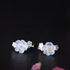 925 argent Sterling prune boucles d'oreilles femme ethnique à la main floraison fleur mariage boucle d'oreille pour les femmes mère cadeaux