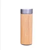 T 2019 garrafa de água de bambu em aço inoxidável eco-friendly isolado thremal caneca xícara de chá com tampa coador de chá