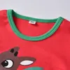 Children039s home clothes Children039s Christmas pajamas set Boys and girls red printed Christmas deer striped pants twopie7013292