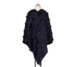 스카프 새로운 여성 겨울 줄무늬 술 목도리와 랩 두꺼운 따뜻한 담요 스카프 대형 후드 Ponchos Capes Echarpe GB1404