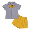 Kids Designer Clothes Family Matching Outfits Brother Sister Suits Baby Summer Short Sleeve Bowtie Tops T-shirts Shorts Pants Headband B5468