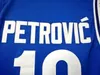 Cibona Zagreb College Drazen Petrovic Jersey 10 Homens Equipe Cor Azul Universidade Petrovic Jersey Uniforme Respirável boa qualidade