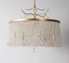 Ny Enkel LED Pendant Light Fixtures Fashion Crystal Nordic Lamp Bedroom Living Room Hanglamp Inomhusbelysning Iron Pendant Lights Myy