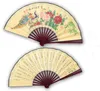 Étnico tradicional chinesa ventilador de seda grande decorativo dobrável fãs artesanato impresso ventilador de mão de bambu para o homem presente