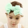 매듭 된 대형 어린이 bowknot 나일론 머리 띠 부드러운 탄성 유아 아기 헤어 액세서리 스타킹 머리띠 WY1363
