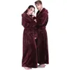Nouveaux hommes Hiver Extra Long Hooded Flannel Bath chaud de bain chaud Robe masculine Bathrobe thermique pour hommes Mentes de luxe Kimono Robes8256040