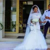 African Sweetheart Mermaid Wedding Dresses With Beads Custom Made Bridal Gowns Count Train Tulle Cheap Dubai South Arabic Wedding Dress