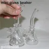 Wasserpfeifen Mini-Bongs Glasbong mit Eimer Silikon Dab Rigs Bohrinsel Wasserpfeifen bunter Rauchsprudler