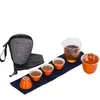 Bolsa de viaje juego de té kungfú chino, tetera Gaiwan, tazas de té, juegos de té, juego de té de viaje blanco, juegos de tazas de té