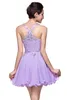 2020 Lavender In Stock Elegant Chiffon Mini Homecoming Dress A-line Short Shinny Crystal Graduation Party Dresses Evening Club Wear CPS168