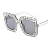 Fashion Square Sonnenbrille Frauen Italien Designer Diamant Sonnenbrille Damen Vintage Übergroße Shades Weibliche Goggle Brillen 5702