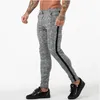 Pantalones de correr informales para hombre, pantalones ajustados de Fitness para hombre, chándal inferior, pantalones de chándal a cuadros, pantalones ajustados de entrenamiento, pantalones de chándal