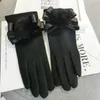 Fashion-handskar för kvinnor Fem fingrar Handskar Rosa Bowknot Venonat Golves Touch Screen Lovely Wool Gloves Hot Fashion Gratis Frakt
