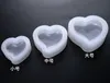 3D Silicone Heart Mold Resin Pendant Jewelry Making Mould Clay Polymer Casting Craft DIY 3 Size Clear Color