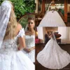 Sexy Ball Gown Wedding Dresses Dubai Arabic Off Shoulder Illusion Full Lace Applique Crystal Beads Court Train Plus Size Formal Bridal Gowns